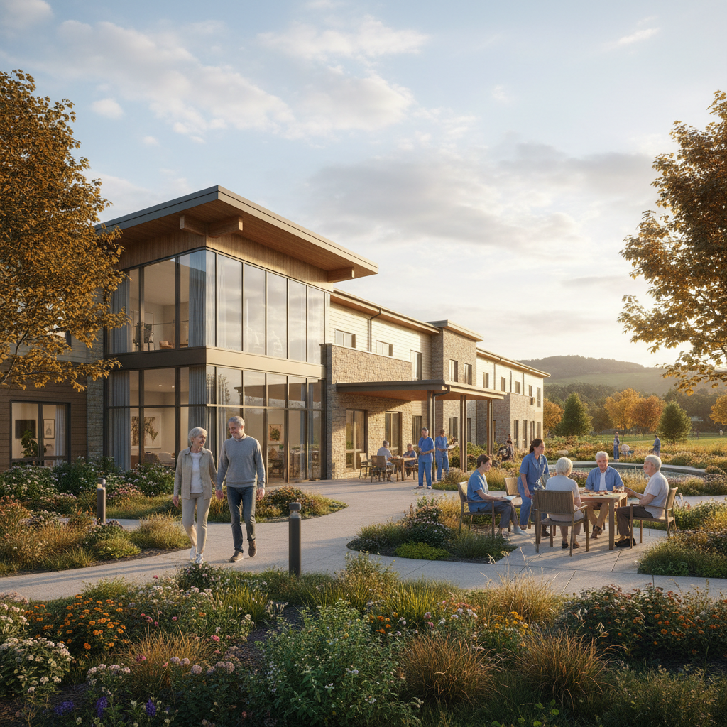 huzur evi konusunu temsil eden profesyonel kapak görseli